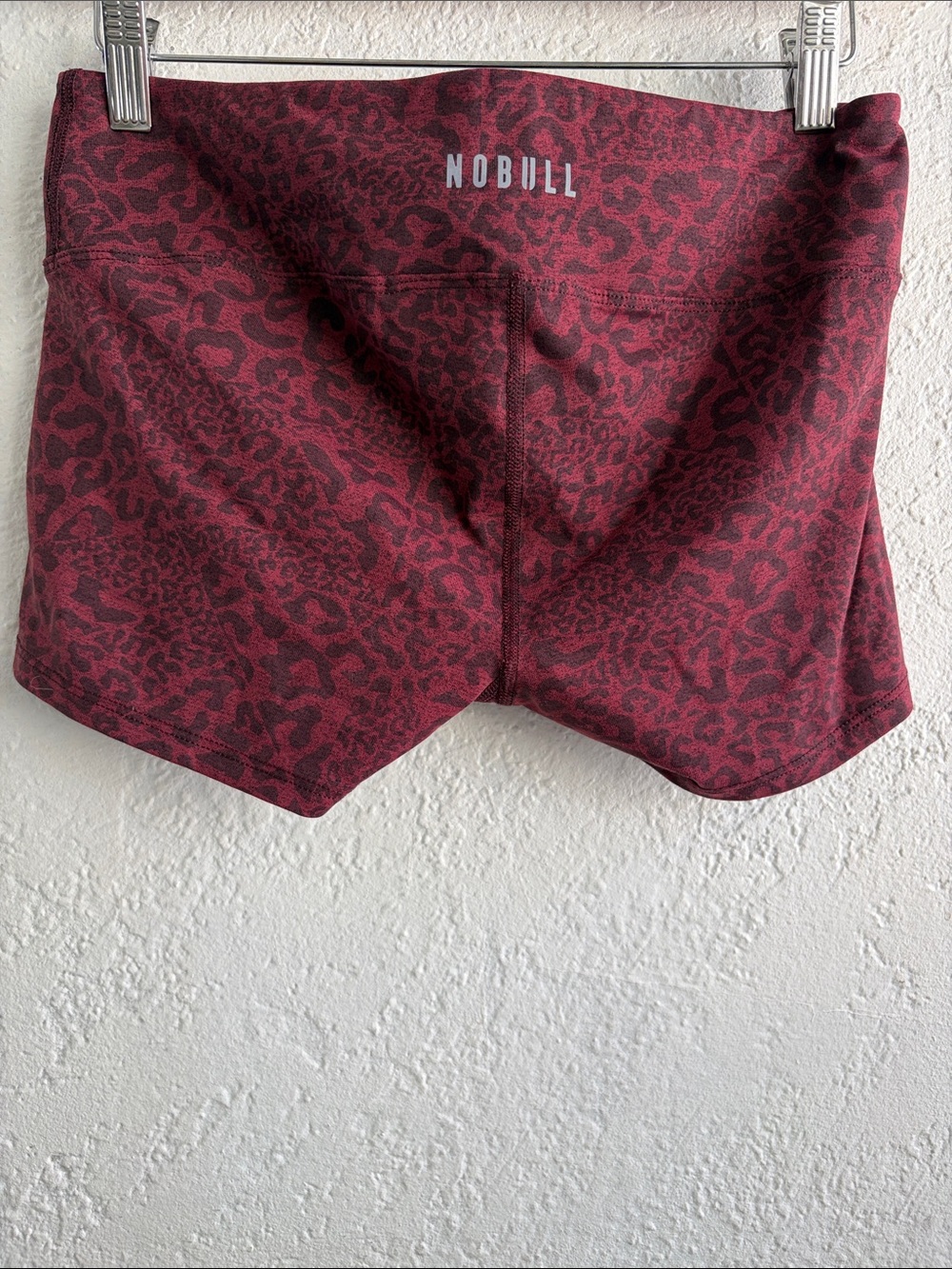 NOBULL Burgundy Leopard Print Running Shorts